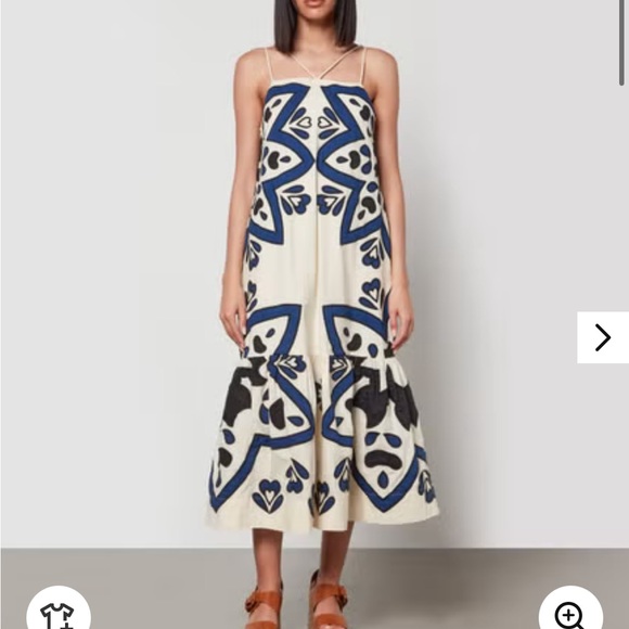 Sea New York Kaia Kaleidoscope Cotton and Linen-Blend Dres Medium